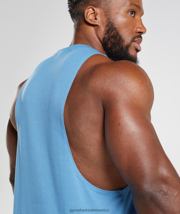Gymshark tanque de brazo abatible heredado azul costero hombres 04BZTL958 - Gymshark Sale