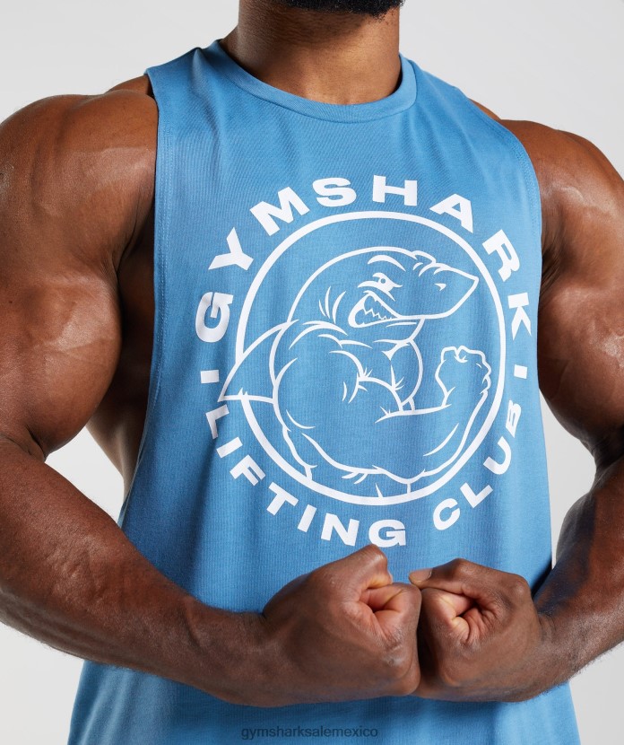 Gymshark tanque de brazo abatible heredado azul costero hombres 04BZTL958 - Gymshark Sale