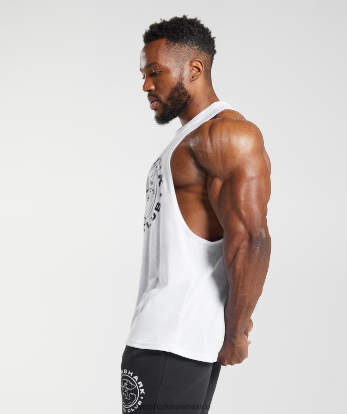 Gymshark tanque de brazo abatible heredado blanco hombres 04BZTL935 - Gymshark Hombre