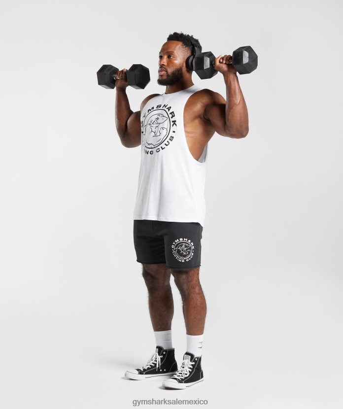 Gymshark tanque de brazo abatible heredado blanco hombres 04BZTL935 - Gymshark Hombre