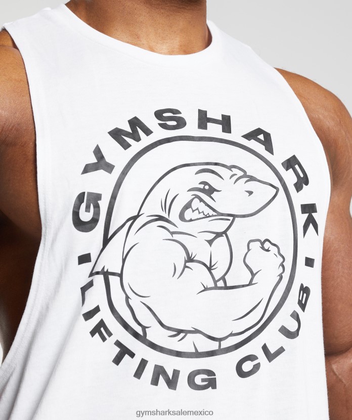 Gymshark tanque de brazo abatible heredado blanco hombres 04BZTL935 - Gymshark Hombre