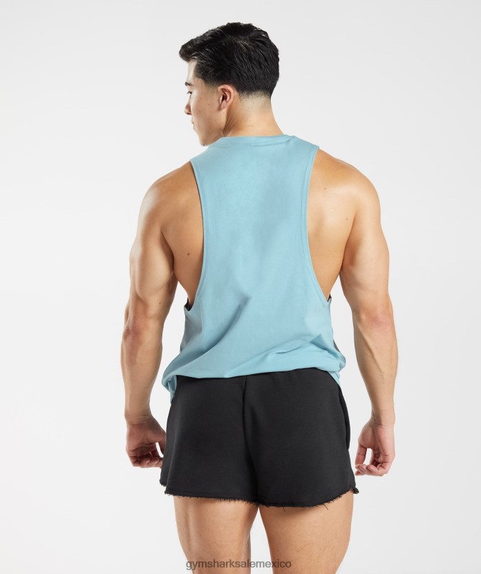Gymshark tanque de brazo abatible heredado iceberg azul hombres 04BZTL956 - Gymshark Mujer