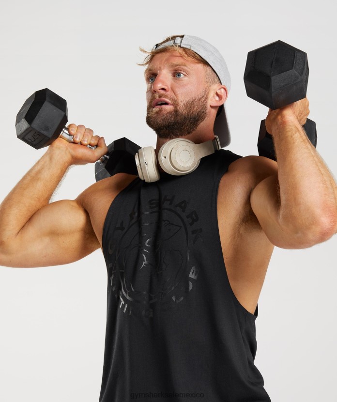 Gymshark tanque de brazo abatible heredado negro hombres 04BZTL944 - Gymshark México