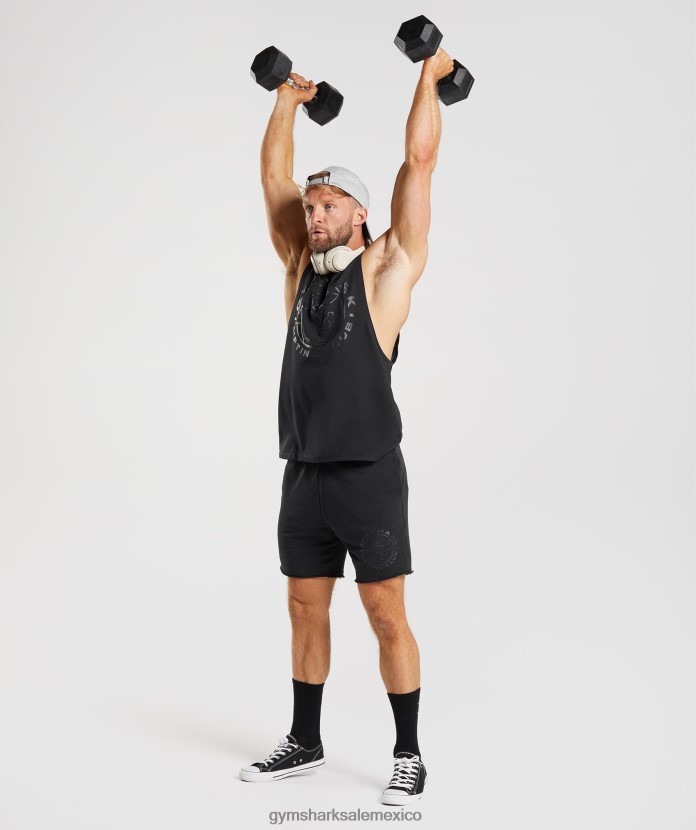 Gymshark tanque de brazo abatible heredado negro hombres 04BZTL944 - Gymshark México