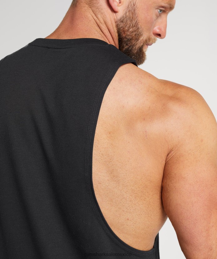 Gymshark tanque de brazo abatible heredado negro hombres 04BZTL944 - Gymshark México