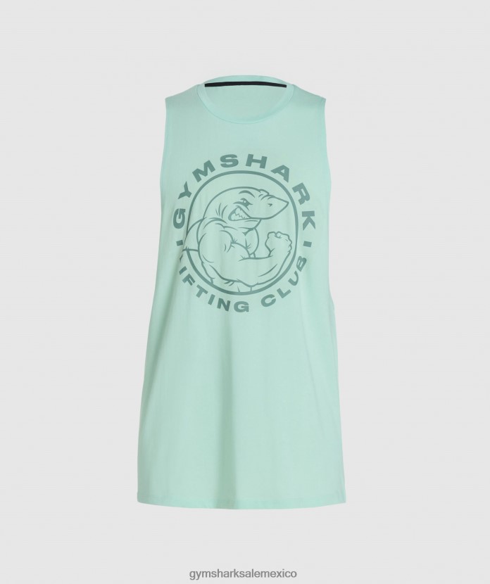 Gymshark tanque de brazo abatible heredado verde agua hombres 04BZTL964 - Gymshark México