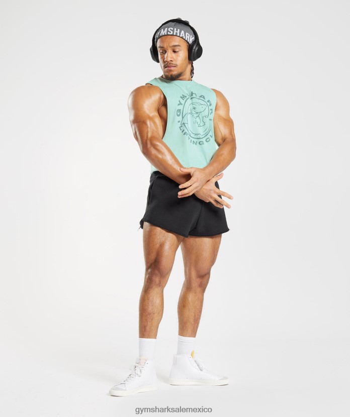 Gymshark tanque de brazo abatible heredado verde agua hombres 04BZTL964 - Gymshark México