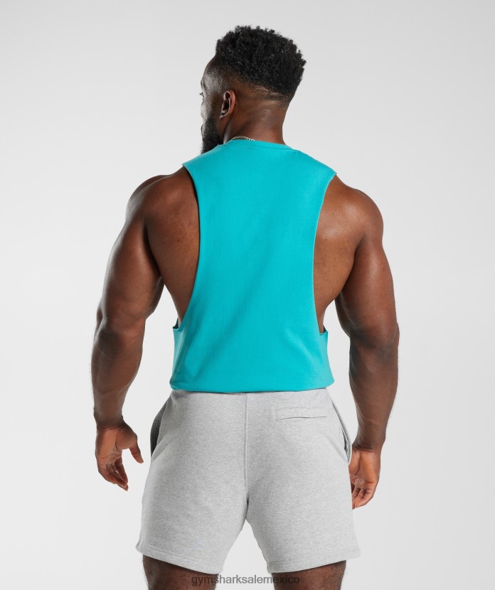 Gymshark tanque de brazo abatible para microondas azul egeo hombres 04BZTL893 - Gymshark Sale