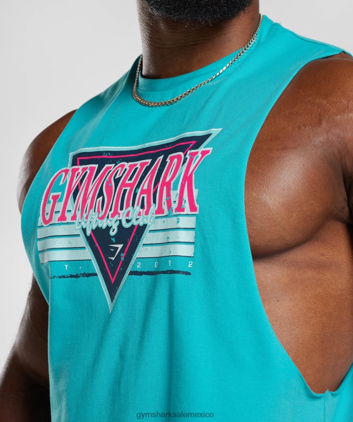 Gymshark tanque de brazo abatible para microondas azul egeo hombres 04BZTL893 - Gymshark Sale
