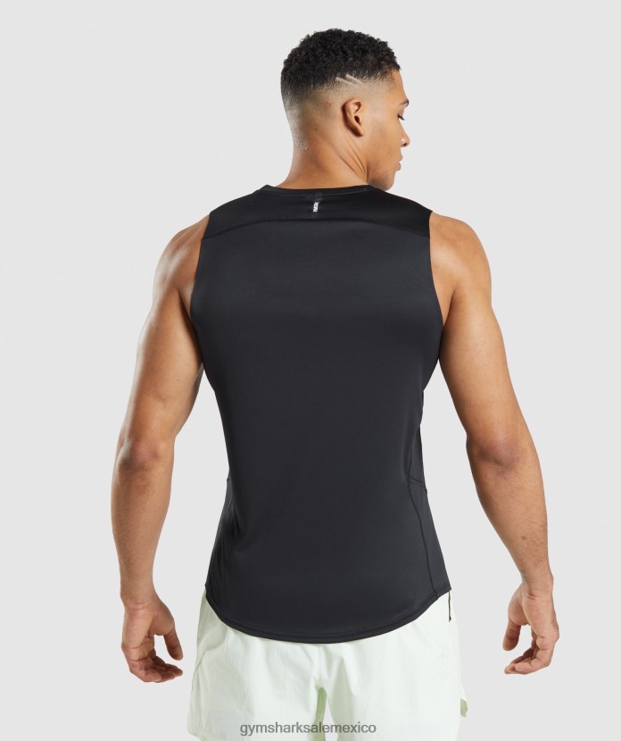 Gymshark tanque de evolución de velocidad negro hombres 04BZTL920 - Gymshark Hombre