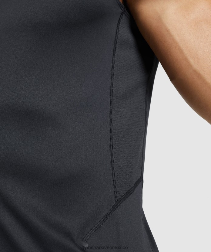 Gymshark tanque de evolución de velocidad negro hombres 04BZTL920 - Gymshark Hombre