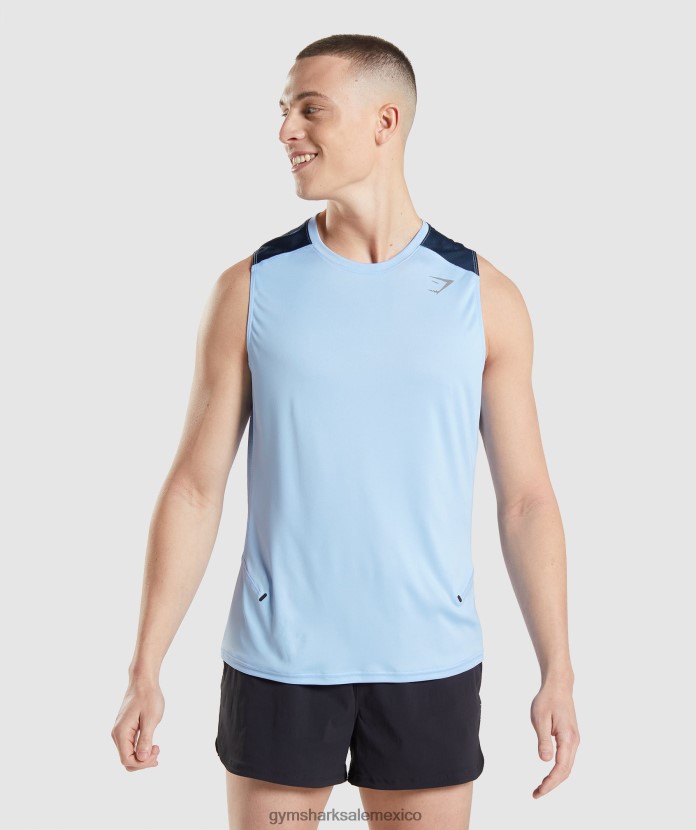 Gymshark tanque de evolución de velocidad piedra lunar azul hombres 04BZTL903 - Gymshark Sale