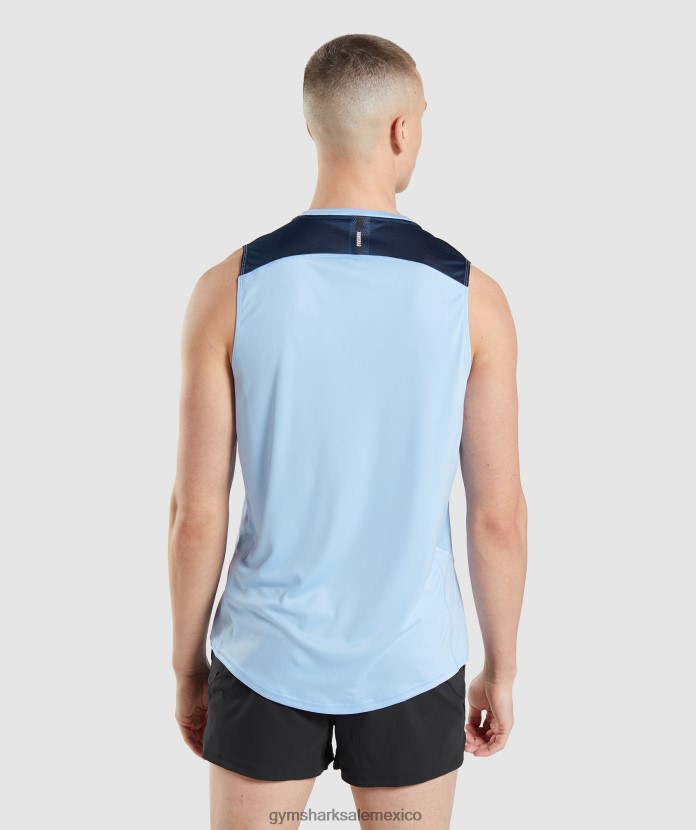 Gymshark tanque de evolución de velocidad piedra lunar azul hombres 04BZTL903 - Gymshark Sale
