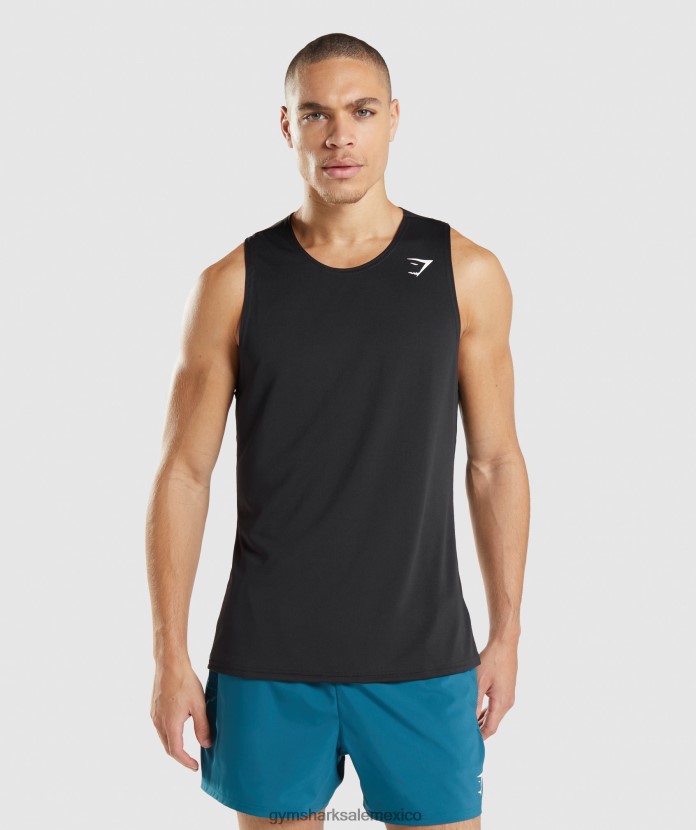 Gymshark tanque de llegada negro hombres 04BZTL884 - Gymshark México