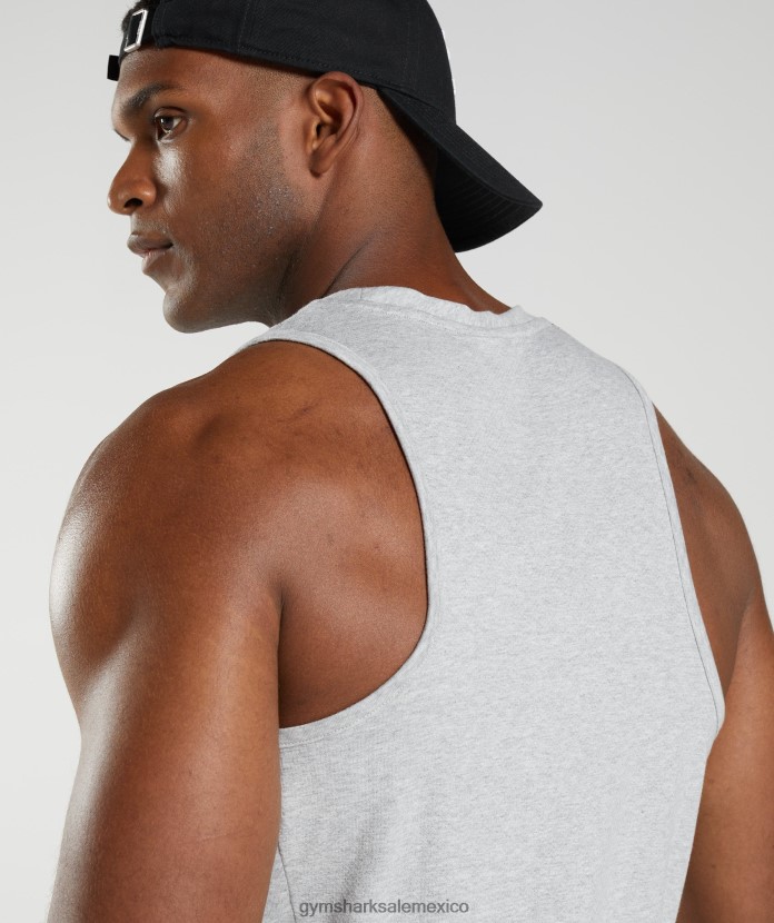 Gymshark tanque de reacción Marga gris claro hombres 04BZTL904 - Gymshark México
