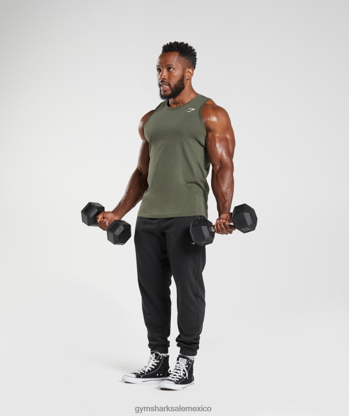 Gymshark tanque de reacción núcleo de oliva hombres 04BZTL963 - Gymshark Sale
