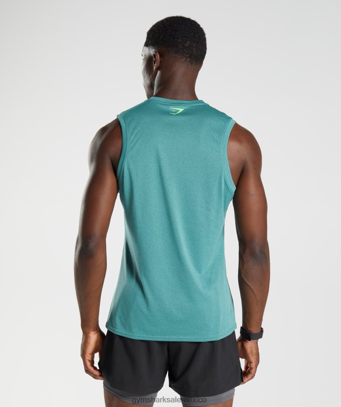 Gymshark tanque deportivo azul pizarra/negro jaspeado hombres 04BZTL937 - Gymshark Mexico