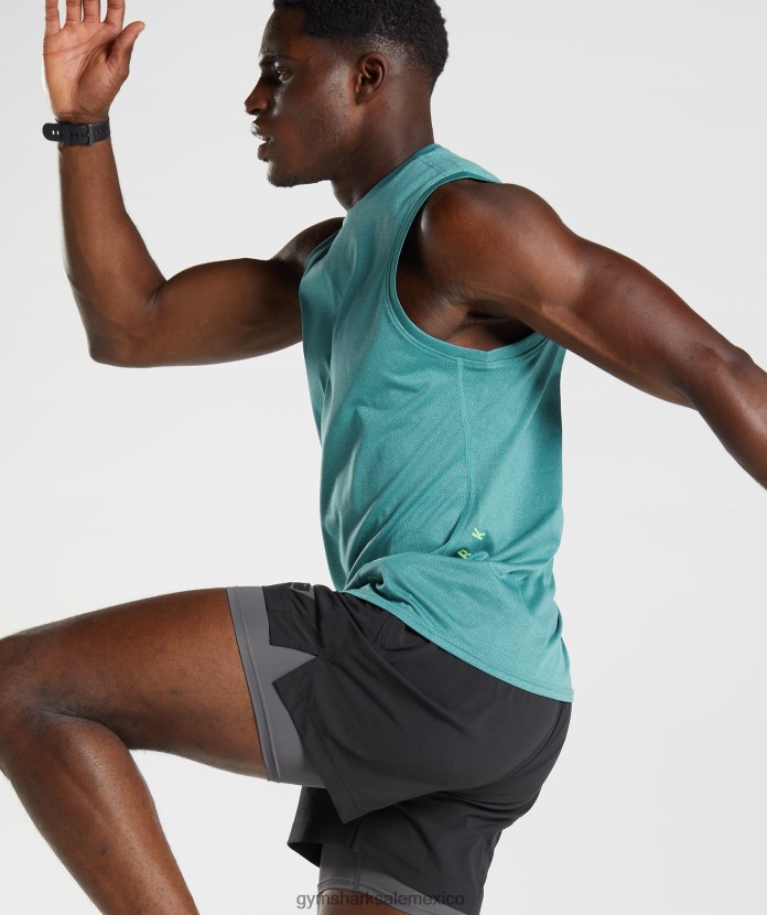 Gymshark tanque deportivo azul pizarra/negro jaspeado hombres 04BZTL937 - Gymshark Mexico