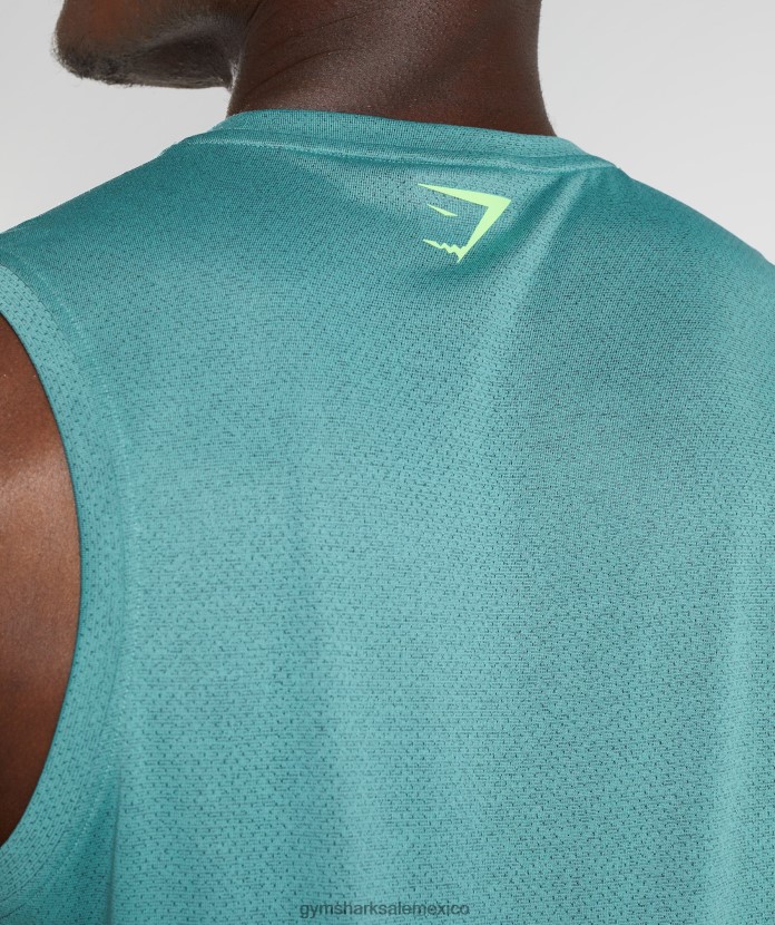 Gymshark tanque deportivo azul pizarra/negro jaspeado hombres 04BZTL937 - Gymshark Mexico