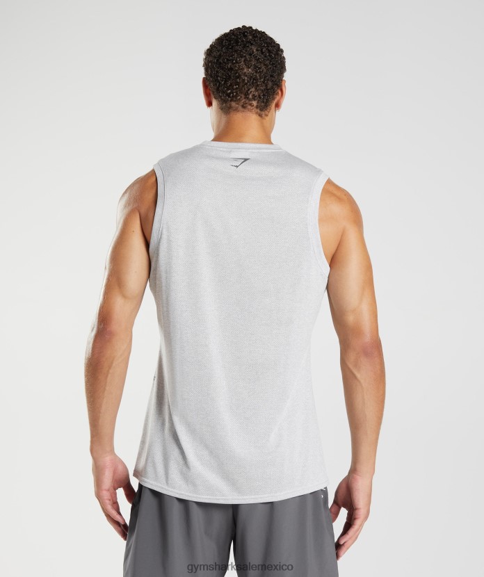 Gymshark tanque deportivo blanco/gris ahumado jaspeado hombres 04BZTL933 - Gymshark Sale