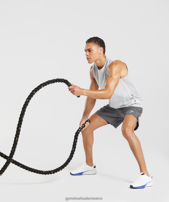 Gymshark tanque deportivo blanco/gris ahumado jaspeado hombres 04BZTL933 - Gymshark Sale