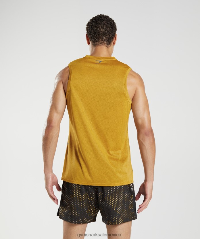 Gymshark tanque deportivo cúrcuma amarillo/negro jaspeado hombres 04BZTL913 - Gymshark Sale