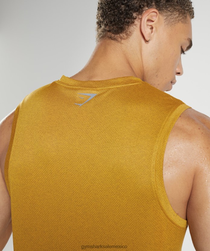 Gymshark tanque deportivo cúrcuma amarillo/negro jaspeado hombres 04BZTL913 - Gymshark Sale