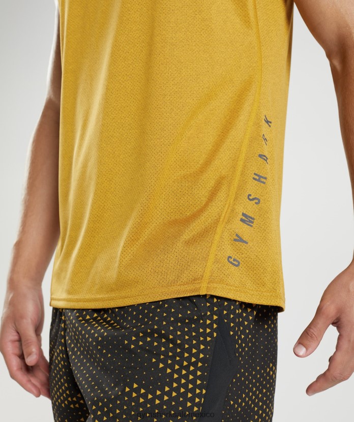 Gymshark tanque deportivo cúrcuma amarillo/negro jaspeado hombres 04BZTL913 - Gymshark Sale