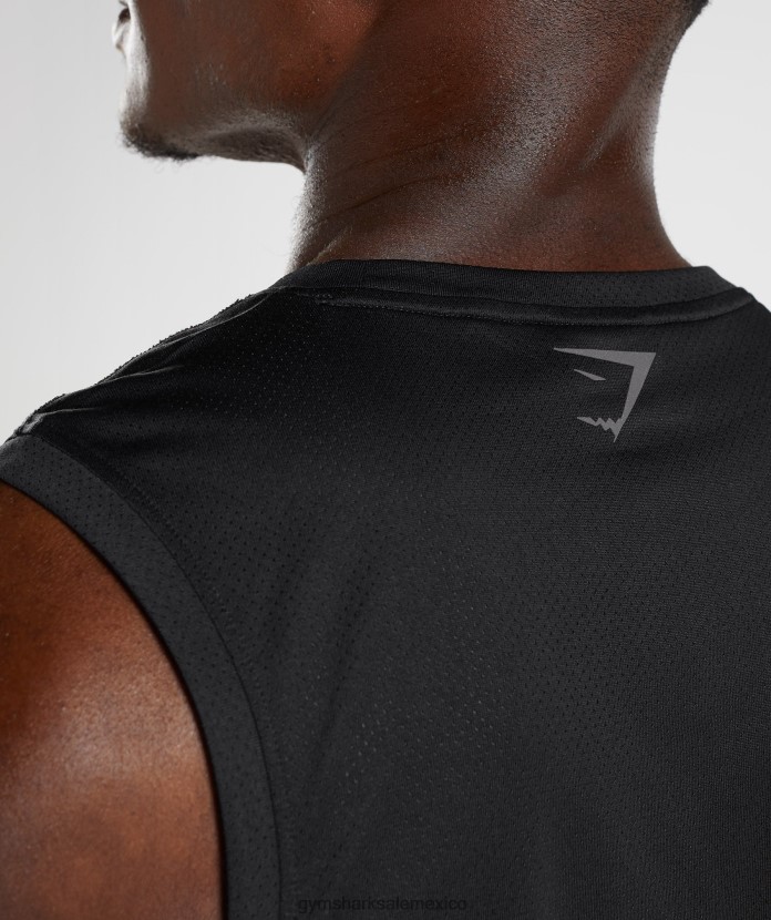 Gymshark tanque deportivo negro/negro jaspeado hombres 04BZTL925 - Gymshark Hombre