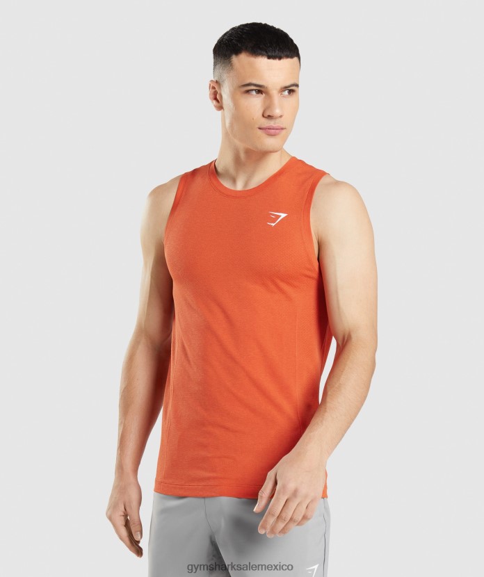Gymshark tanque ligero vital sin costuras marga de papaya y naranja hombres 04BZTL900 - Gymshark Hombre