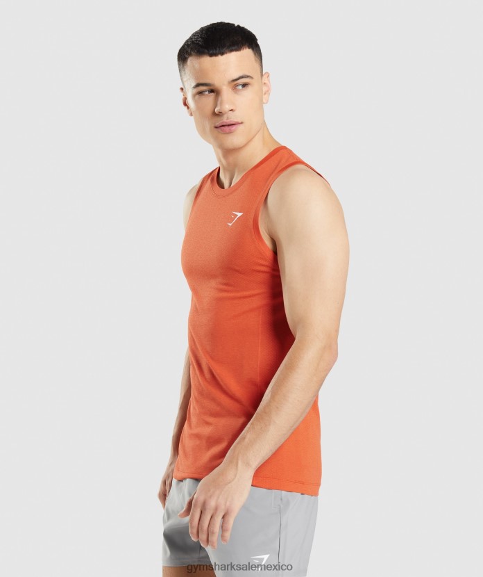 Gymshark tanque ligero vital sin costuras marga de papaya y naranja hombres 04BZTL900 - Gymshark Hombre