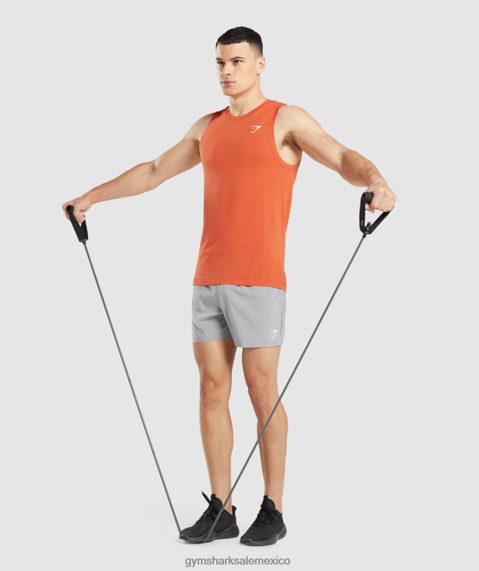 Gymshark tanque ligero vital sin costuras marga de papaya y naranja hombres 04BZTL900 - Gymshark Hombre