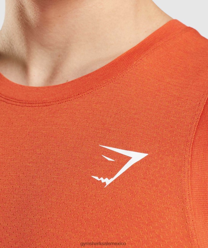 Gymshark tanque ligero vital sin costuras marga de papaya y naranja hombres 04BZTL900 - Gymshark Hombre