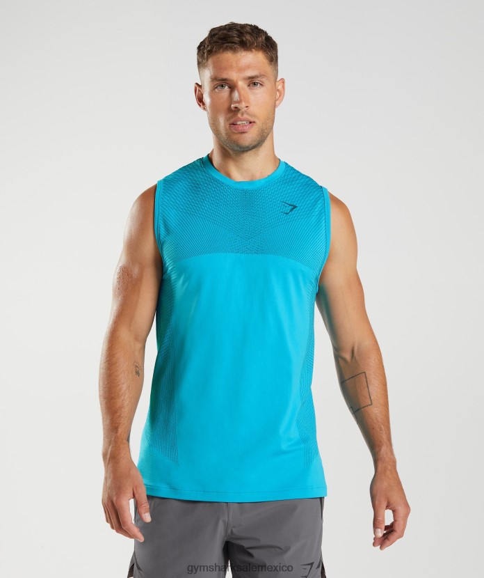 Gymshark tanque sin costuras apex azul tiburón/azul atlántico hombres 04BZTL951 - Gymshark Mujer