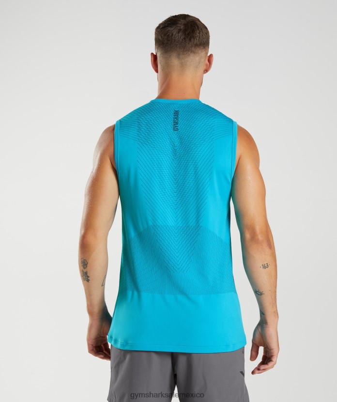 Gymshark tanque sin costuras apex azul tiburón/azul atlántico hombres 04BZTL951 - Gymshark Mujer