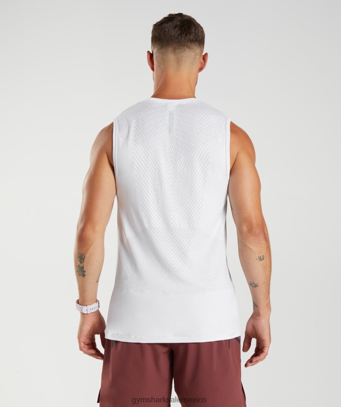 Gymshark tanque sin costuras apex blanco/gris claro hombres 04BZTL899 - Gymshark México