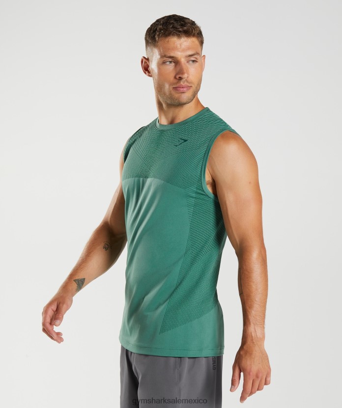 Gymshark tanque sin costuras apex verde hoya/verde bosque hombres 04BZTL910 - Gymshark Hombre