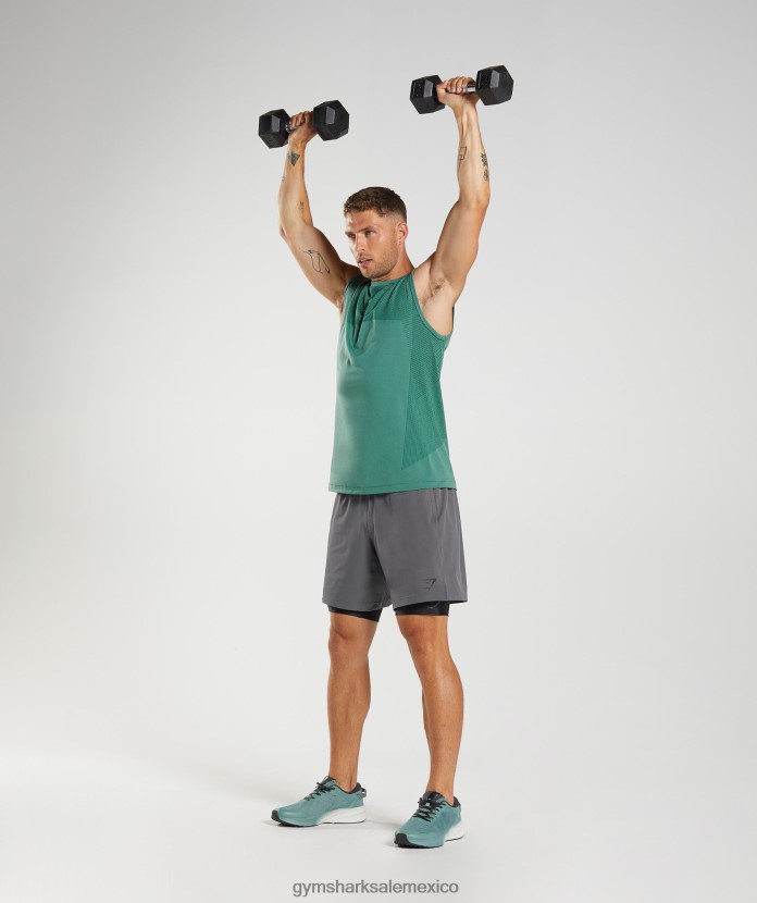 Gymshark tanque sin costuras apex verde hoya/verde bosque hombres 04BZTL910 - Gymshark Hombre