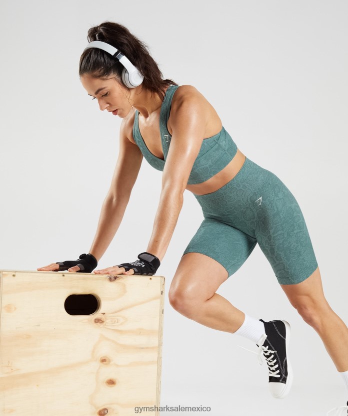 Gymshark Adaptar pantalones cortos de ciclismo sin costuras con animales. azul iceberg/azul trueno mujer 04BZTL54 - Gymshark Sale