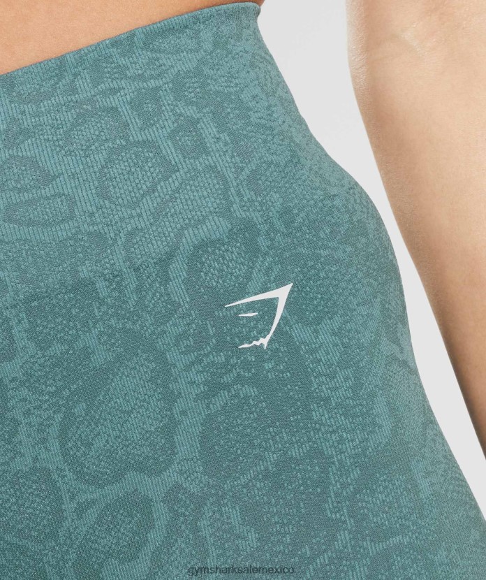 Gymshark Adaptar pantalones cortos de ciclismo sin costuras con animales. azul iceberg/azul trueno mujer 04BZTL54 - Gymshark Sale