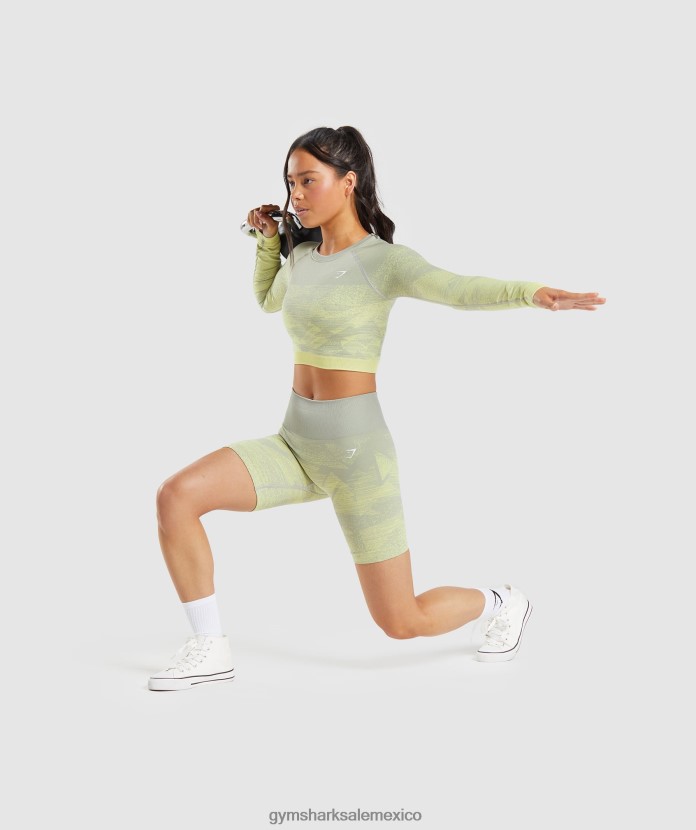 Gymshark Adaptar pantalones cortos degradados sin costuras. triángulo | estampado gris topo mujer 04BZTL87 - Gymshark Mujer