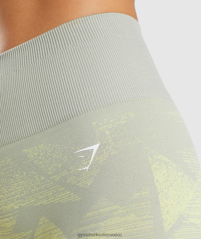 Gymshark Adaptar pantalones cortos degradados sin costuras. triángulo | estampado gris topo mujer 04BZTL87 - Gymshark Mujer