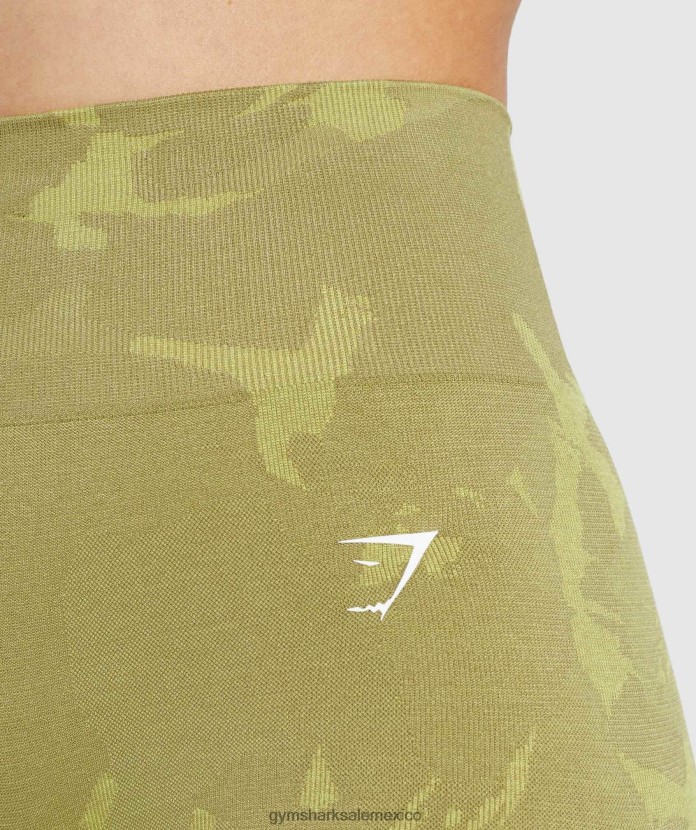 Gymshark adapt pantalones cortos de camuflaje sin costuras sabana | grifo verde mujer 04BZTL78 - Gymshark Mexico