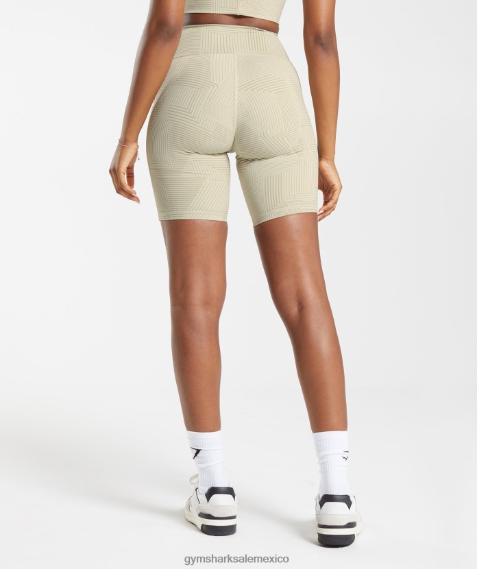 Gymshark elevar pantalones cortos de ciclismo marrón arena mujer 04BZTL60 - Gymshark México