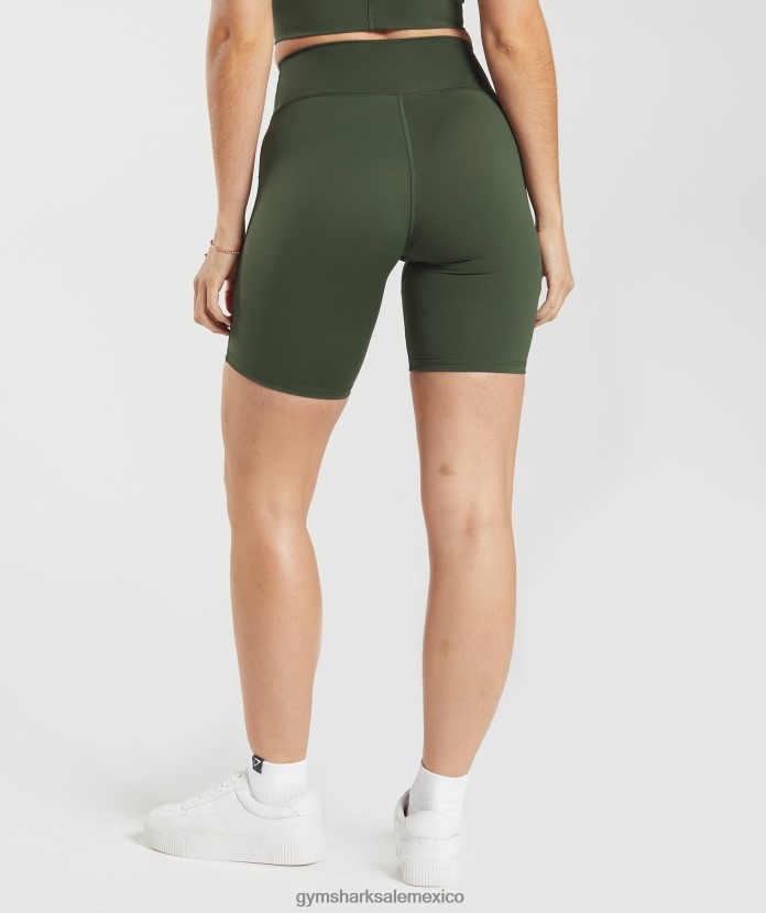 Gymshark elevar pantalones cortos de ciclismo musgo de oliva mujer 04BZTL72 - Gymshark Mujer