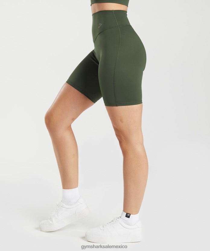 Gymshark elevar pantalones cortos de ciclismo musgo de oliva mujer 04BZTL72 - Gymshark Mujer