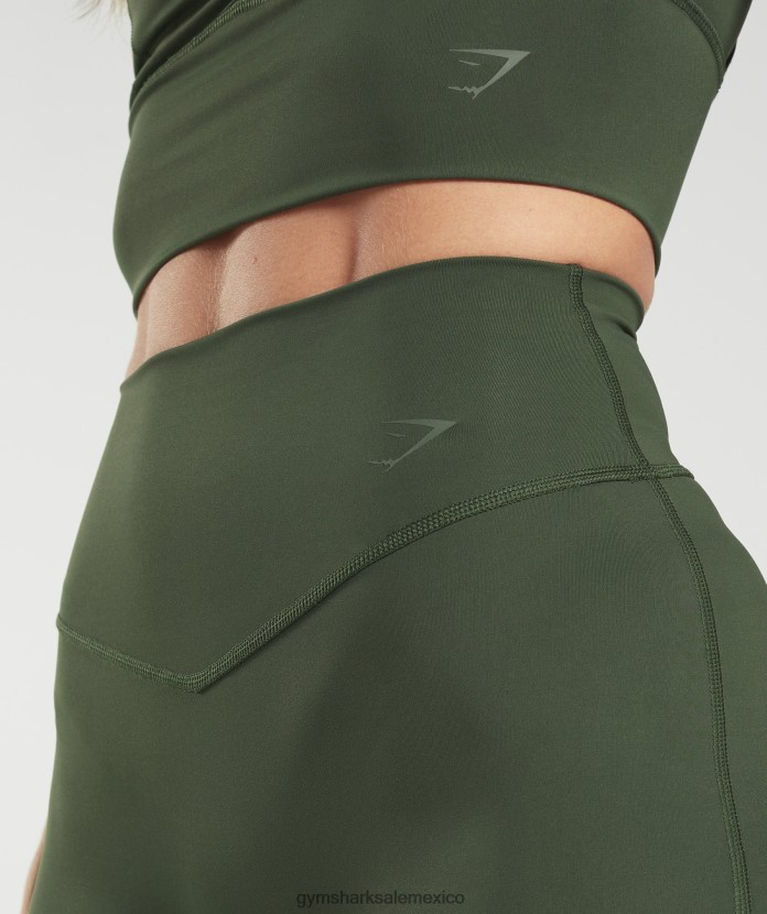 Gymshark elevar pantalones cortos de ciclismo musgo de oliva mujer 04BZTL72 - Gymshark Mujer
