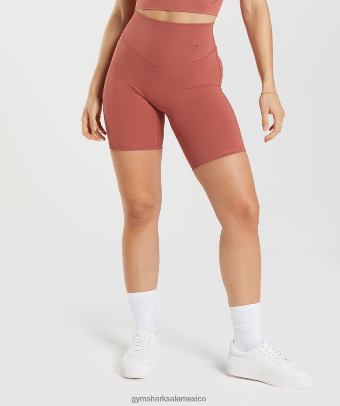Gymshark elevar pantalones cortos de ciclismo rosa marrón mujer 04BZTL22 - Gymshark México