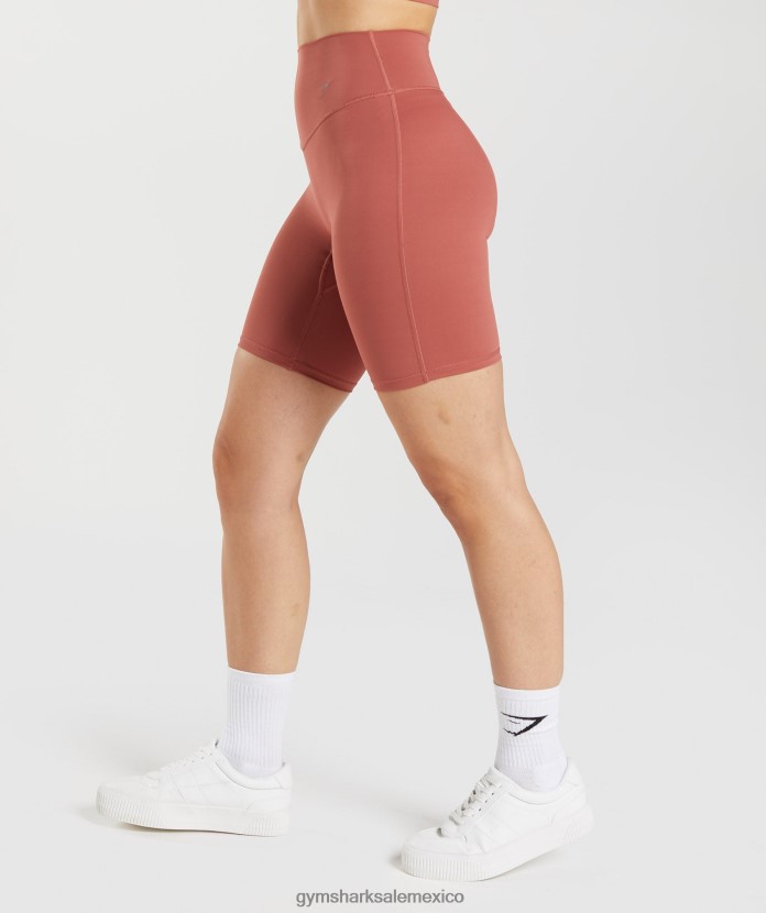 Gymshark elevar pantalones cortos de ciclismo rosa marrón mujer 04BZTL22 - Gymshark México