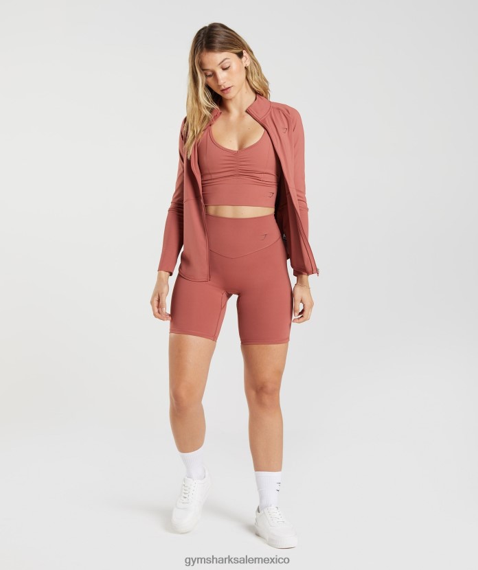 Gymshark elevar pantalones cortos de ciclismo rosa marrón mujer 04BZTL22 - Gymshark México